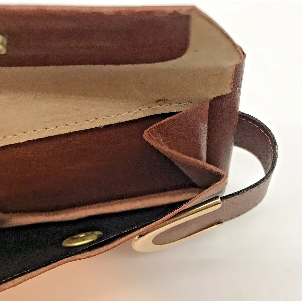 Vintage Buxton Convertible Cognac Leather Bifold Wallet Men's Brown Billfold NOS